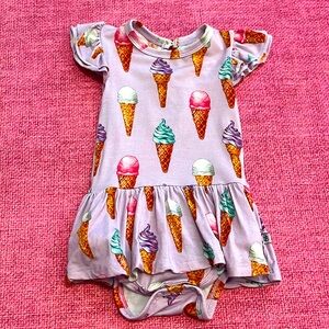 Little Bum Bums - Bums and Roses Skirted Onesie Size 3-6 months